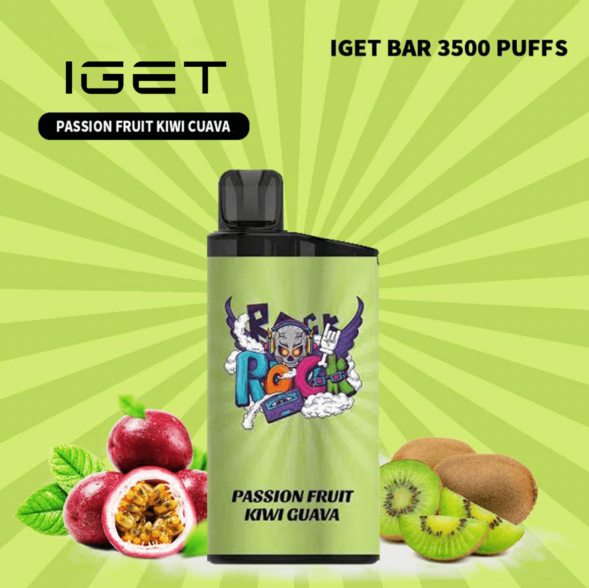 IGET BAR PASSIONFRUIT KIWI GUAVA – 3500 PUFFS