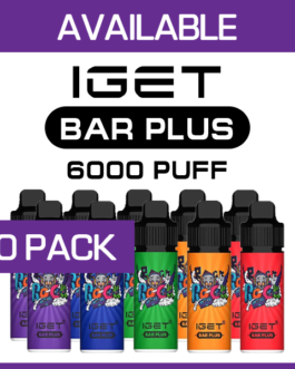 IGET BAR PLUS KIT – 6000 PUFFS – 10 PACK