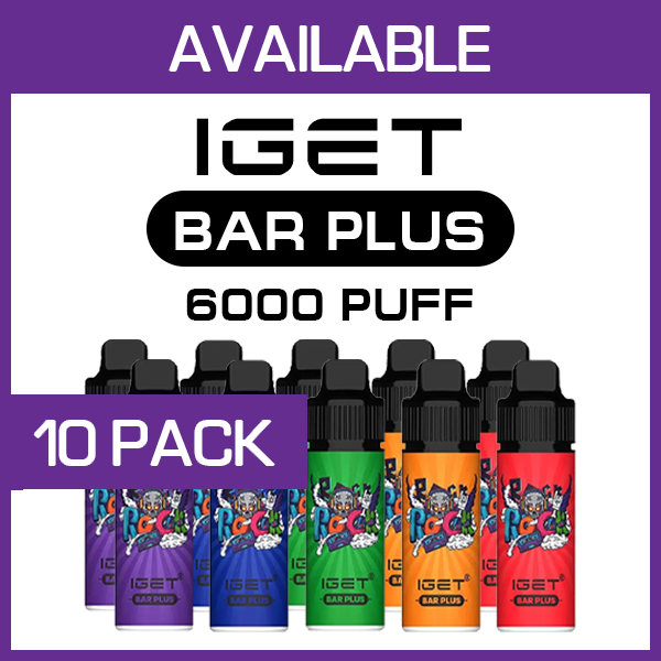 IGET BAR PLUS KIT – 6000 PUFFS – 10 PACK