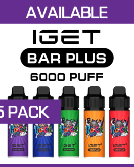 IGET BAR PLUS KIT – 6000 PUFFS – 5 PACK