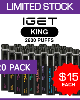 IGET KING – 2600 PUFFS – 20 PACK