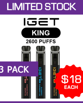 IGET KING – 2600 PUFFS – 3 PACK