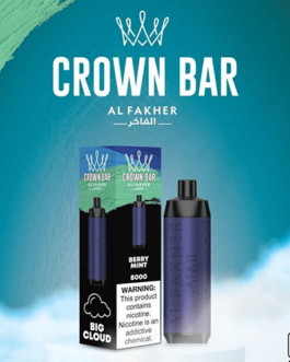 ALFAKHER CROWN BAR BERRY MINT – 8000 PUFFS