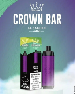 ALFAKHER CROWN BAR- GRAPE MINT – 8000 PUFFS