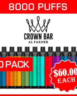 ALFAKHER CROWN BAR – 8000 PUFFS – 10 PACK