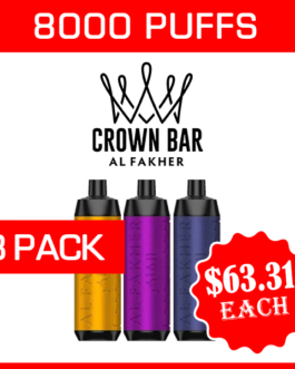 ALFAKHER CROWN BAR – 8000 PUFFS – 3 PACK