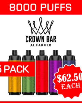 ALFAKHER CROWN BAR – 8000 PUFFS – 5 PACK